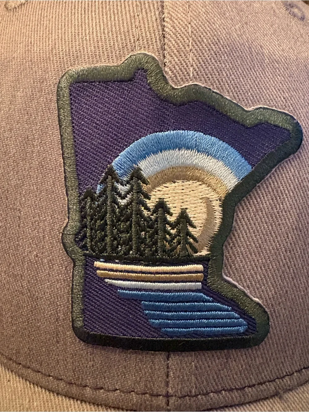 Grey Trucker Hat with Minnesota Patch